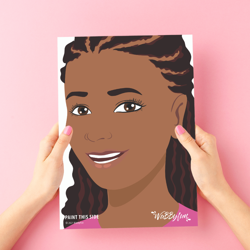 WabbyFun træningsplade øveplade til ansigtsmaling pige Hannah venstre side