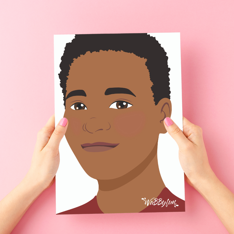 WabbyFun træningsplade øveplade til ansigtsmaling dreng Boris venstre side