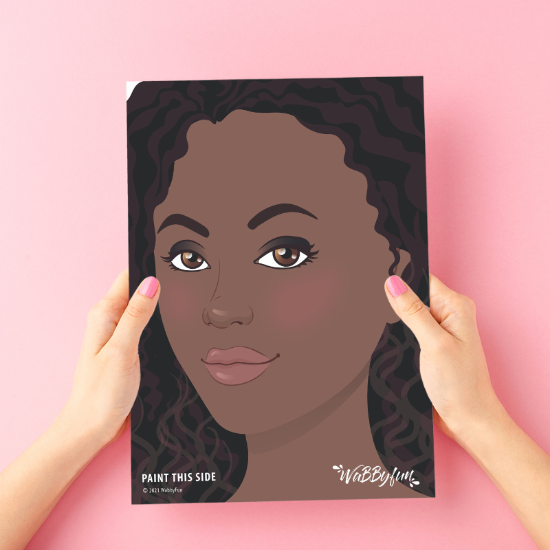 WabbyFun træningsplade øveplade til ansigtsmaling kvinde Tara venstre side