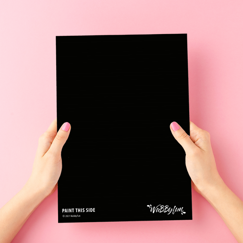 WabbyFun træningsplade øveplade til ansigtsmaling ensfarvet plade i sort