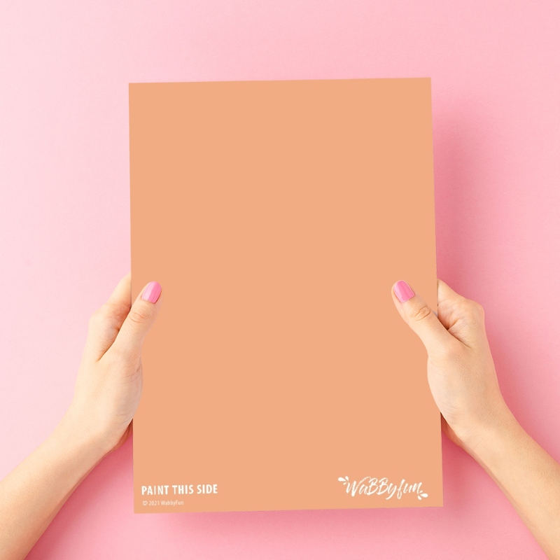 WabbyFun træningsplade øveplade til ansigtsmaling ensfarvet plade i lys hudfarve