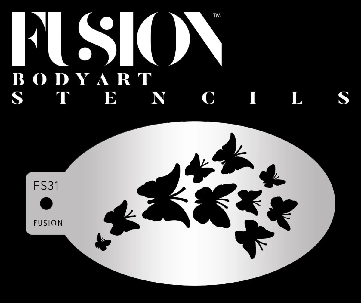Fusion Body Art Sommerfugle stencil til ansigtsmaling