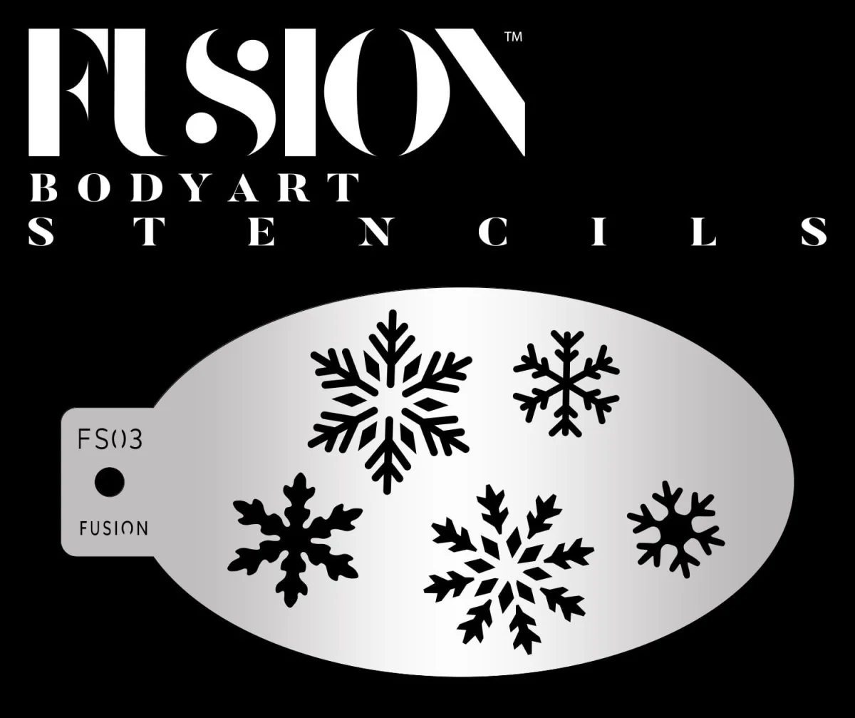 Fusion Body Art snegfnug og iskrystaller stencil til ansigtsmaling