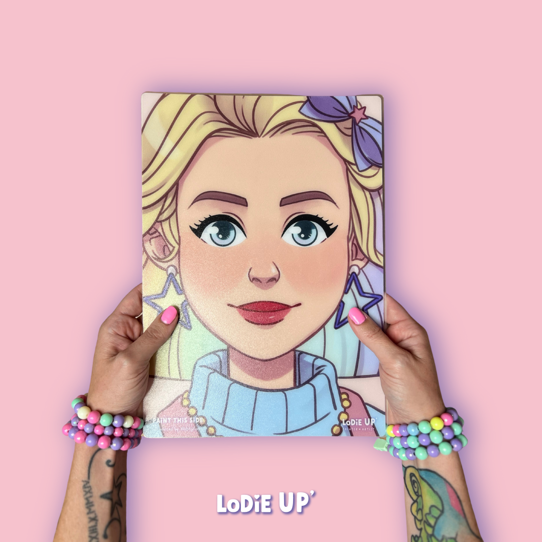 WabbyFun træningsplade øveplade til ansigtsmaling Lodie Up Hope forfra