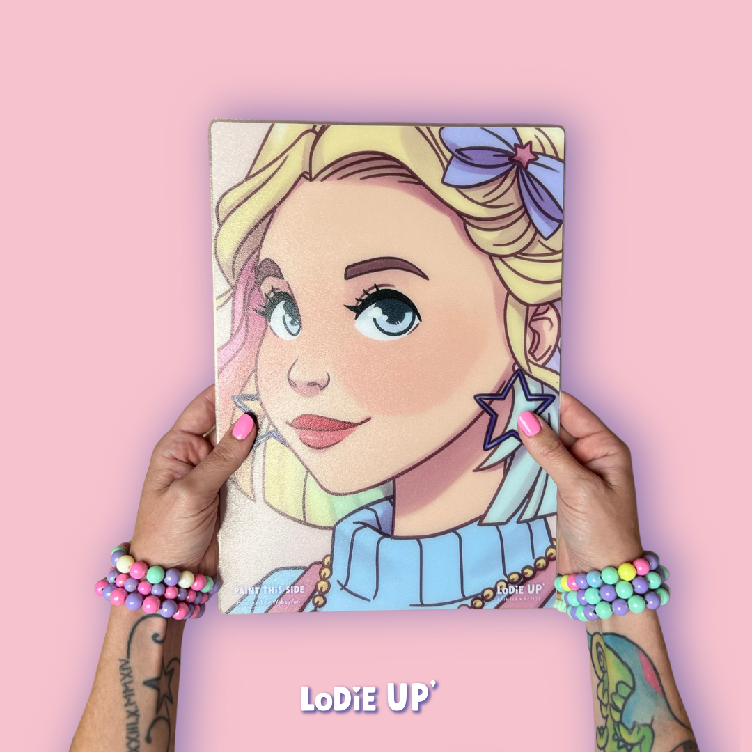 WabbyFun træningsplade øveplade til ansigtsmaling Lodie Up Hope venstre side