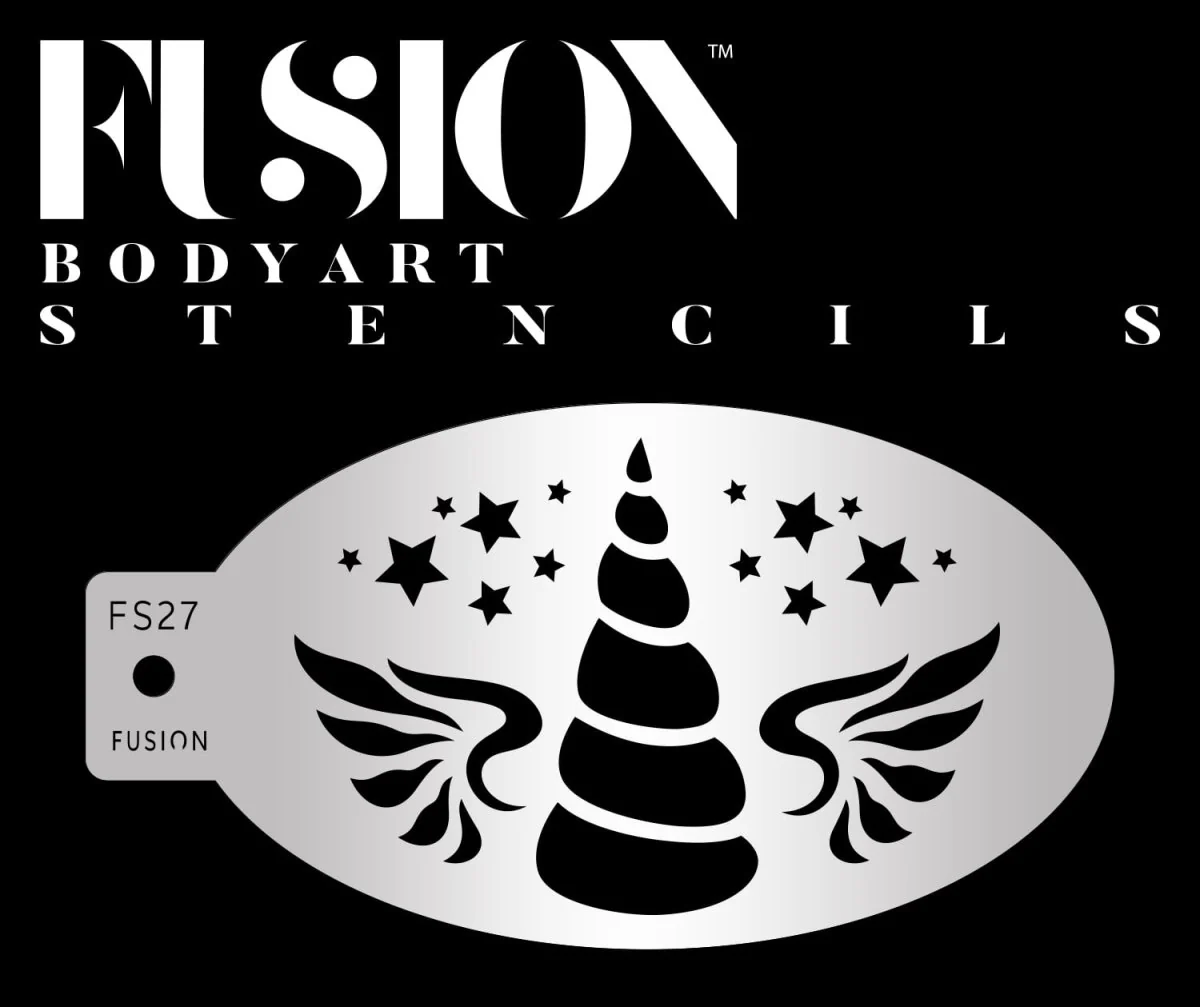 Fusion Body Art Magisk enhjørningehorn stencil til ansigtsmaling