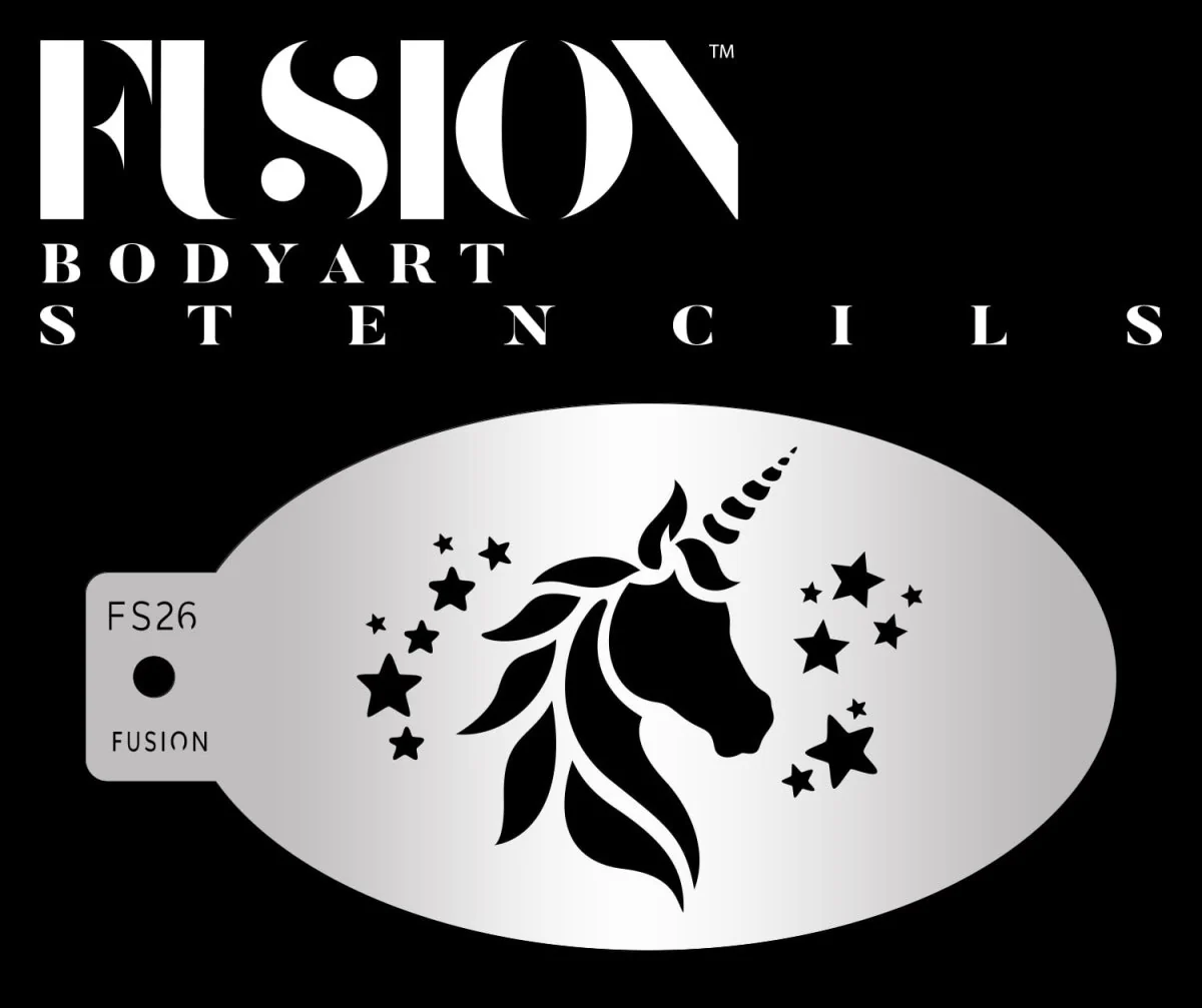 Fusion Body Art Magisk enhjørning stencil til ansigtsmaling