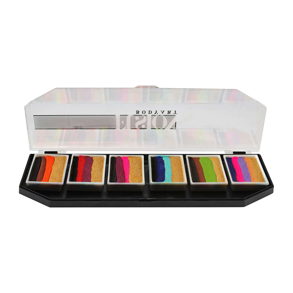 Fusion Body Art Natalee Davies Gold Range palette til ansigtsmaling med 6 split cakes i forskellige guldfarver