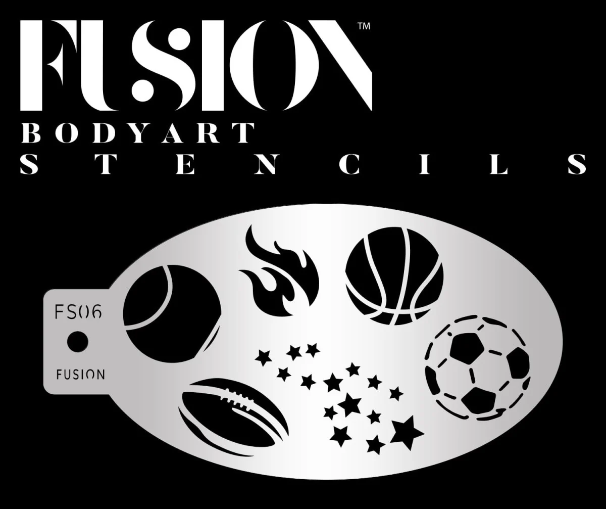 Fusion Body Art Bolde, stjerner og ild stencil til ansigtsmaling