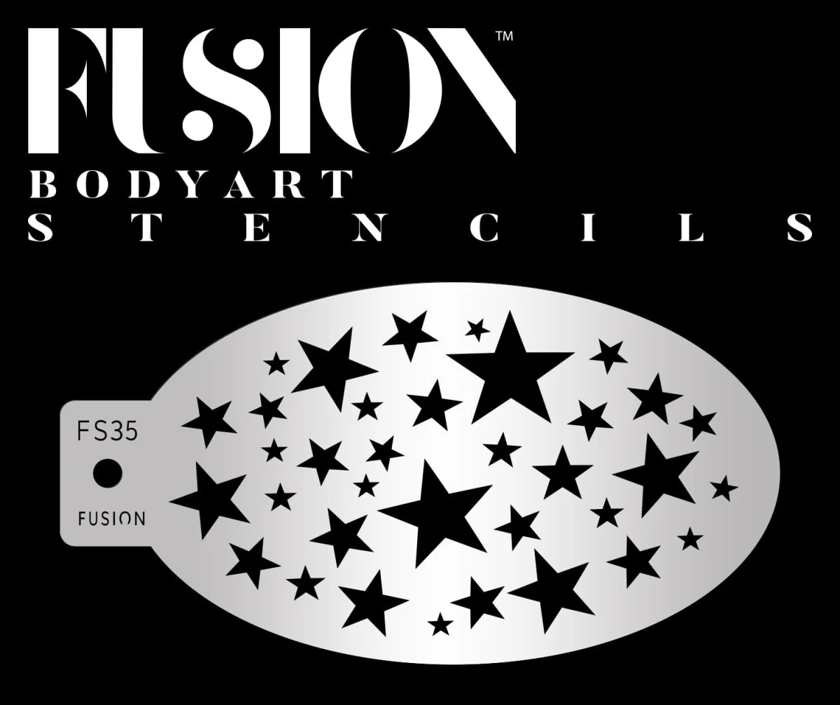 Fusion Body Art Stjerner stencil til ansigtsmaling