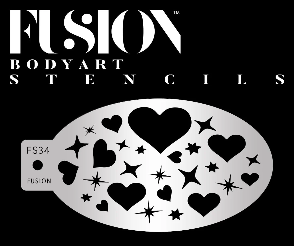 Fusion Body Art Hjerter stencil til ansigtsmaling