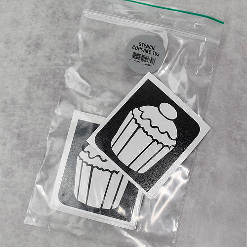 Grimas glitter tattoo stencil cupcake