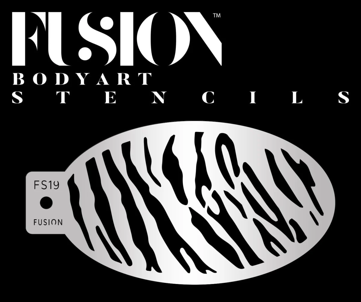 Fusion Body Art Tigerstriber stencil til ansigtsmaling