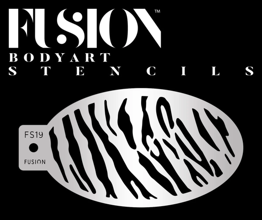 Fusion Body Art Tigerstriber stencil til ansigtsmaling