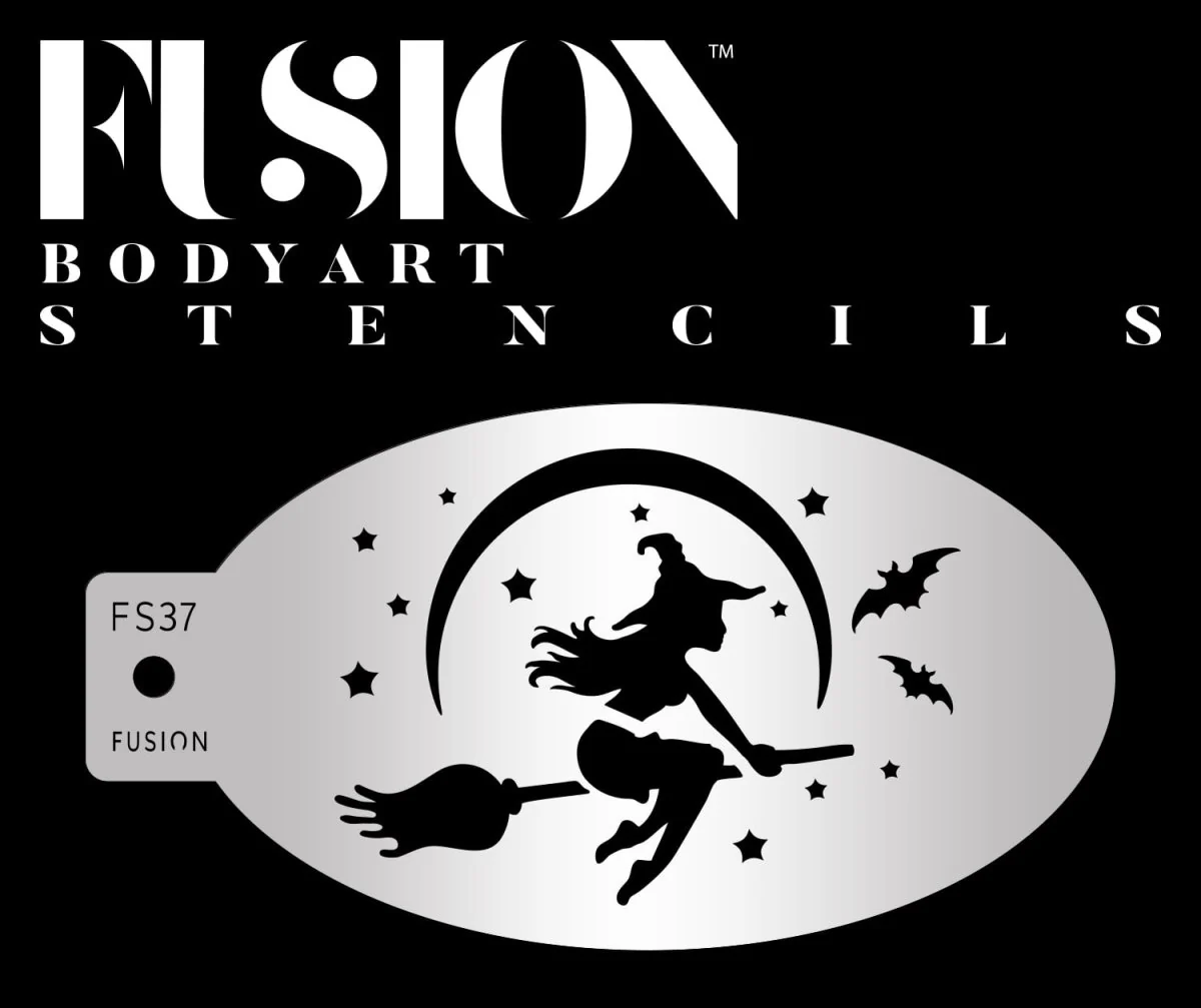 Fusion Body Art Heks på kost stencil til ansigtsmaling