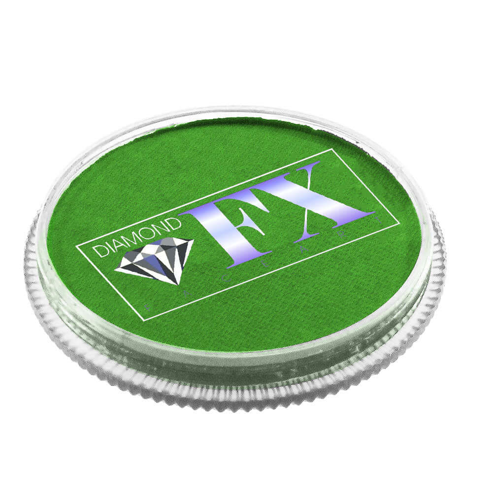 Diamond FX vandbaseret sminke og ansigtsmaling billegrøn metallisk 30 g