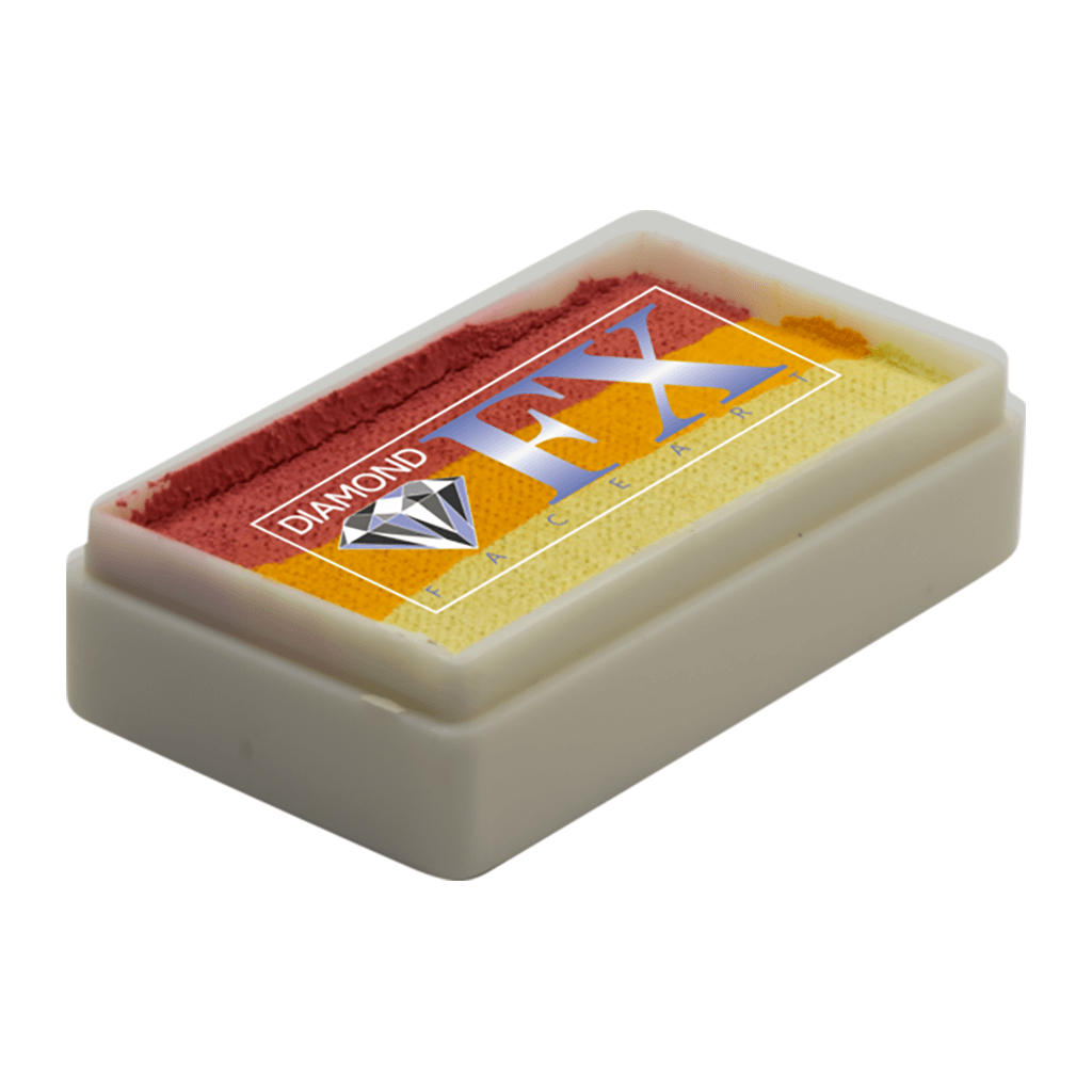 Diamond FX Butter Cupcake allergivenlig ansigtsmaling split cake med rød, orange og gul 28 g