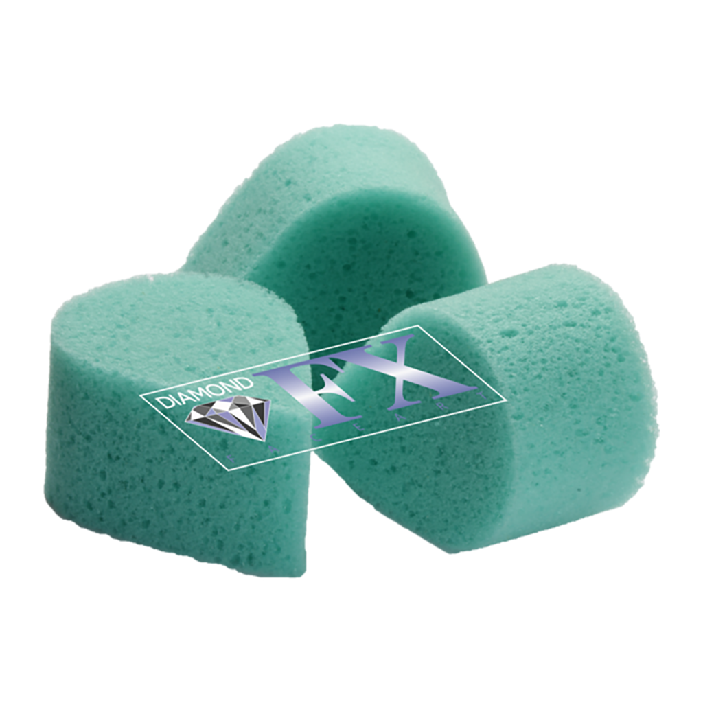 3 stk. Diamond FX grønne petal svampe blomstersvampe
