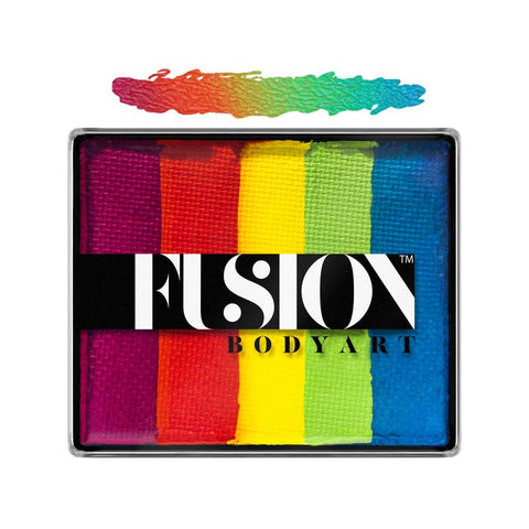 Fusion Body Art Rainbow Joy allergivenlig ansigtsmaling som split cake eller rainbow cake i regnbuefarver 50 g