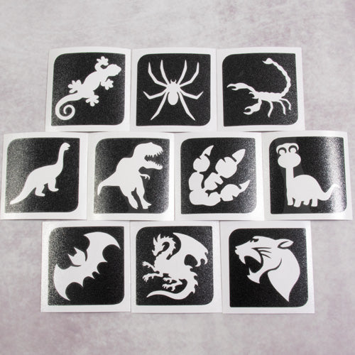 grimas glitter tattoo stencils dinosaurer