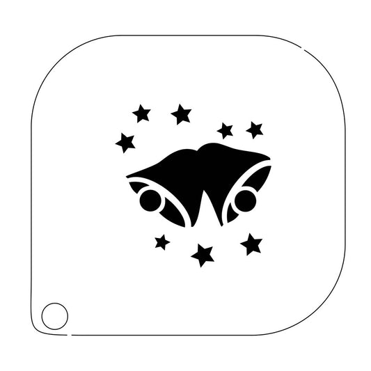 grimas stencil til ansigtsmaling klokker med stjerner