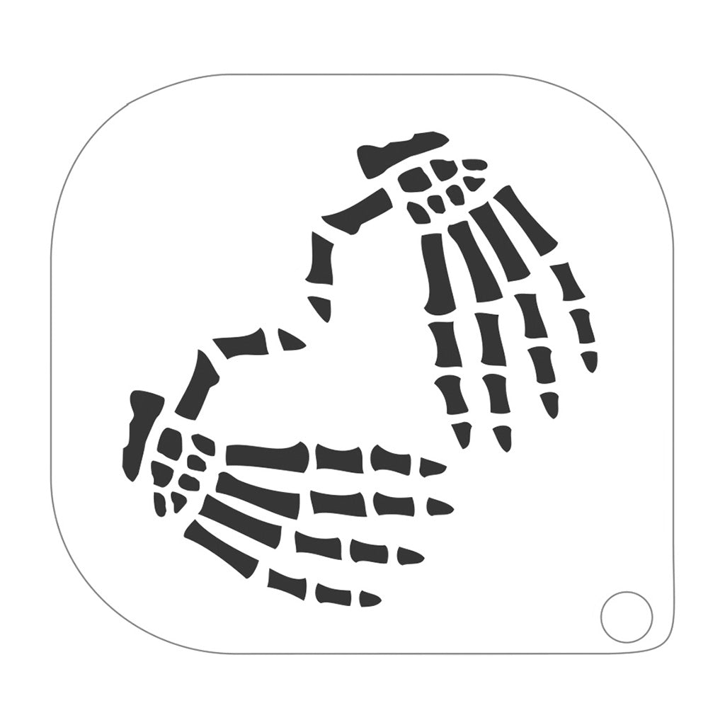 grimas stencil til ansigtsmaling skelethænder
