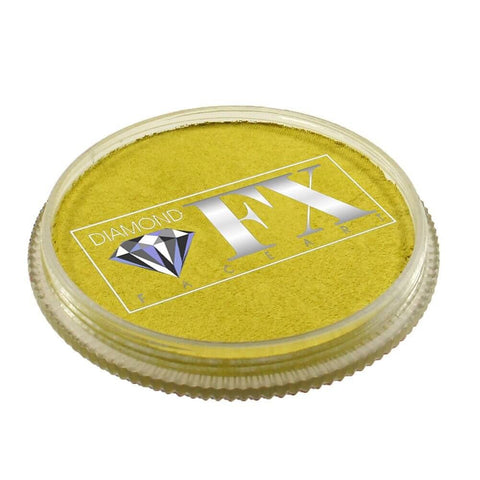 Diamond FX vandbaseret sminke og ansigtsmaling gul metallisk 30 g
