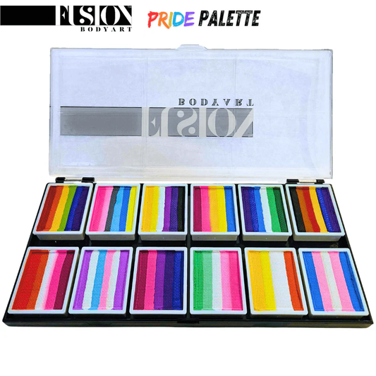 Fusion Body Art Pride Palette med tolv split cakes