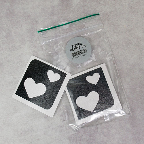 Grimas glitter tattoo stencil hjerter