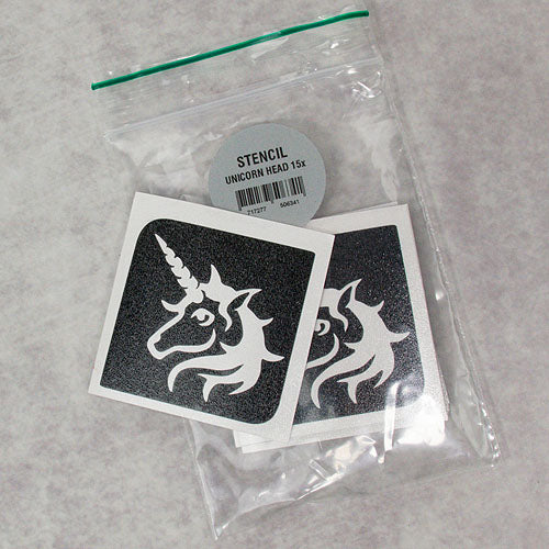 Grimas glitter tattoo stencil med enhjørning