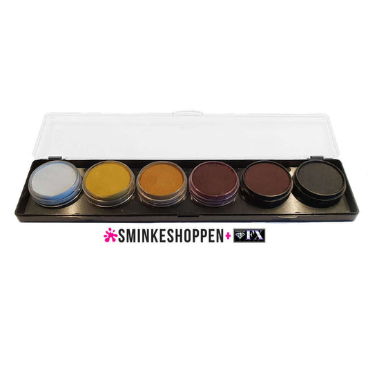 Diamond FX vandbaseret sminke og ansigtsmaling Sminkeshoppens Gore-palette med 6 farver til halloween