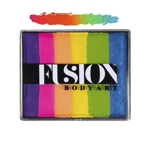 Fusion Body Art Unicorn Sparks allergivenlig ansigtsmaling som split cake eller rainbow cake i regnbuefarver 50 g
