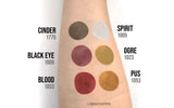 Test på hud af Diamond FX vandbaseret sminke og ansigtsmaling Sminkeshoppens Gore-palette med 6 farver til halloween